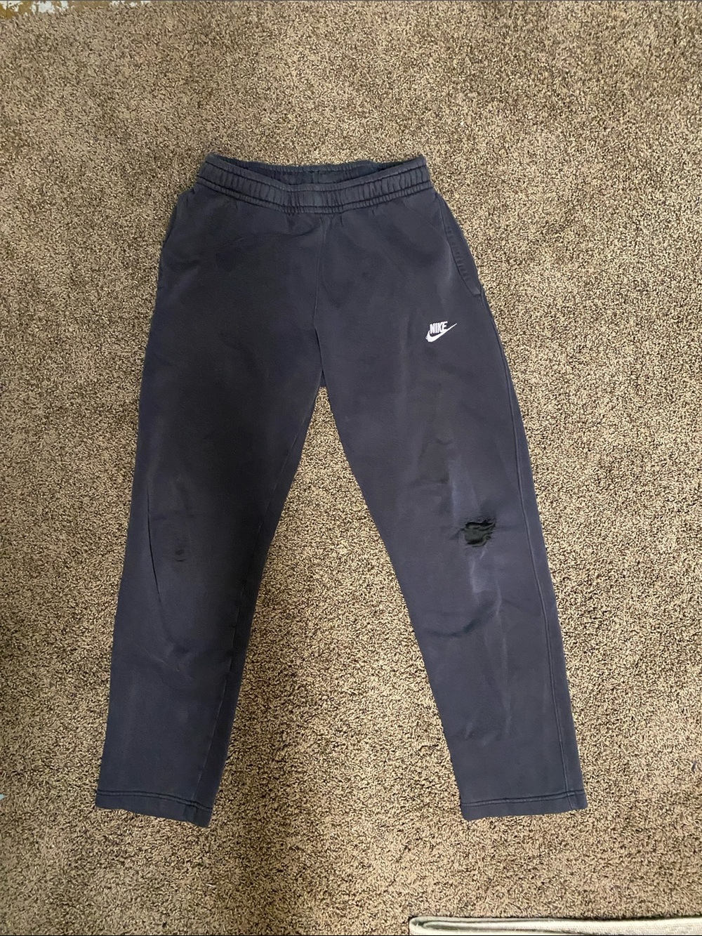 Nike Mens Black with White Swoosh sweat pants
